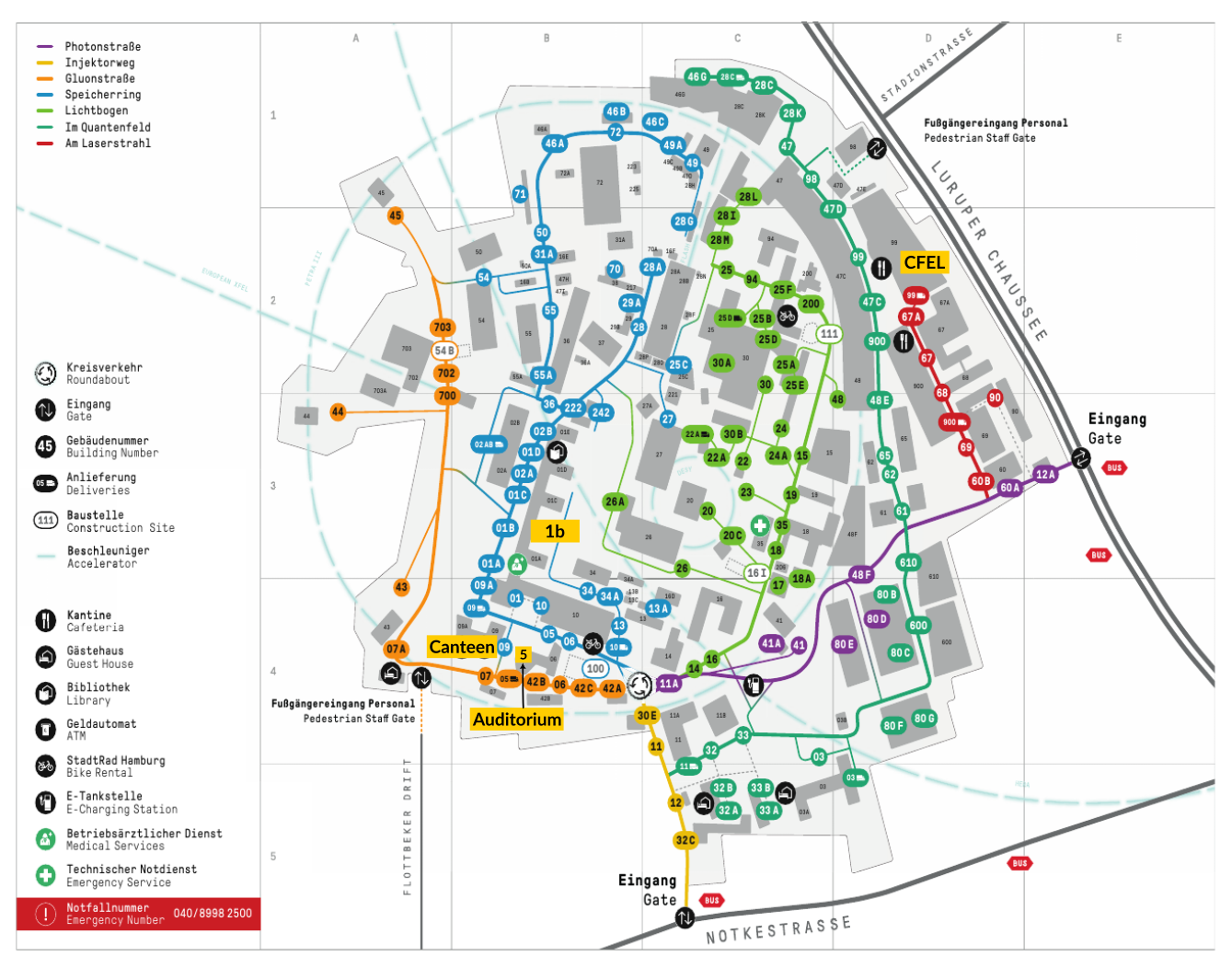 DESY campus map